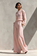 Load image into Gallery viewer, Women's Cropped Long-Sleeve Top & Ultra-Wide Palazzo Pants Set