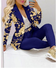 Load image into Gallery viewer, Women's Printed Coat & Trousers Two-Piece Set – 19 Prints, Casual Fashion Suit