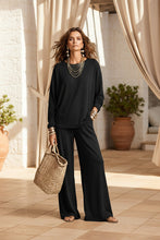 Load image into Gallery viewer, Women's Batwing-Sleeve Oversized Top & Wide-Leg Pants Set