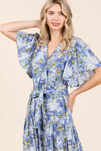 Load image into Gallery viewer, New Summer Floral Tie Waist Flutter Sleeve Tiered Dress For Women – Feminine, Elegant, Cheerful, Bohemian Chic, Flowy & Graceful