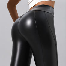 Load image into Gallery viewer, Women’s Patchwork Leather Pants for Running, Fitness and Yoga