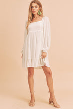 Load image into Gallery viewer, Ruffled Hem Square Neck Balloon Sleeve Mini Dress – Trendy, Feminine & Fashion-Forward Dress for Stylish Occasions