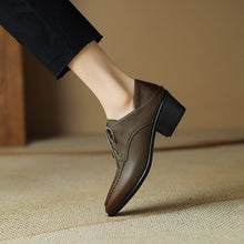 Load image into Gallery viewer, Women's Retro Strap Chunky Heel Pointed-Toe Shoes