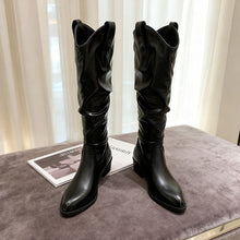 Load image into Gallery viewer, Chunky Heel Suede Riding Boots Women
