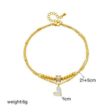 Load image into Gallery viewer, Fashion Jewelry Boho Classic Love Heart Ankle Chain Double Layer Chain Bracelet Anklet Charm Tassel Leg Chain On Foot Chain Women Party Jewelry Accessories