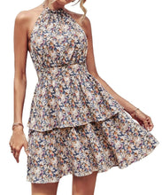 Load image into Gallery viewer, Summer Printed Halter Dress Fashion Boho Backless Ruffled A-Line Beach Dresses For Womens Clothing