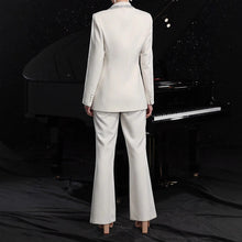 Load image into Gallery viewer, Women's Elegant Hollow-Out Long-Sleeve Suit Jacket & Pants Set