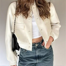 Load image into Gallery viewer, Women's Solid Color Long Sleeve Baseball Jacket