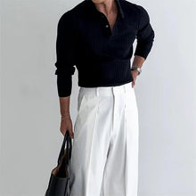 Load image into Gallery viewer, Men's Polo Shirt - Lapel Button Long Sleeve Slim Fit