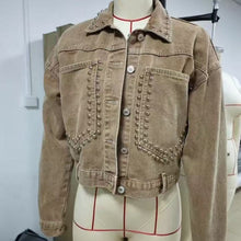 Load image into Gallery viewer, Women’s Studded Denim Jacket