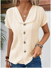 Load image into Gallery viewer, 🌞 Women's Summer Solid Color Short-Sleeved Button Cardigan Top