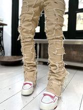 Load image into Gallery viewer, Patched Pants Long Tight Fit Stacked Jeans