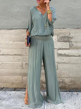 Load image into Gallery viewer, Solid-Color Chiffon Two-Piece Set – 10 Colors, S–5XL