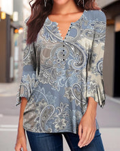 Load image into Gallery viewer, 🌸 Asymmetrical Spike Button 3/4 Sleeve T-Shirt – Effortless Chic