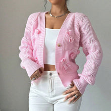 Load image into Gallery viewer, Women's Bow Cropped Cardigan