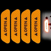 Load image into Gallery viewer, 4PCS Car Accessories Car Stickers Reflective Warning Sticker Wheel Eyebrows Door Opening Sticker Diamond Wheel Reflective Strip Universal Door Open Reflective Warning Stickers Auto Open Sign Anti-Collision Safety Reflective Decal Tape