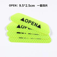Load image into Gallery viewer, 4PCS Car Accessories Car Stickers Reflective Warning Sticker Wheel Eyebrows Door Opening Sticker Diamond Wheel Reflective Strip Universal Door Open Reflective Warning Stickers Auto Open Sign Anti-Collision Safety Reflective Decal Tape