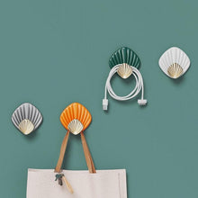 Load image into Gallery viewer, 4pcs Creative Shell Shape Wall Hanging Hook Punch-free Strong Adhesive Hook Bathroom Kitchen Wall-mounted Seamless Sticky Hook Shell Hook Non-Punching Strong Adhesive Adhesive Hook Bearing Door Behind Wall Bathroom Kitchen Key Holder