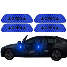 Load image into Gallery viewer, 4PCS/Set Car Door Stickers Universal Safety Warning Mark OPEN High Reflective Tape For Auto Accessories Exterior Bike Helmet Door Open Reflective Warning Stickers Auto Open Sign Anti-Collision Safety Reflective Decal
