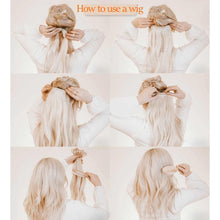 Load image into Gallery viewer, 5 Clip In Hair Extension Heat Resistant Fake Hairpieces Long Wavy Hairstyles Synthetic Clip Golden On Hair Extensions Straight Hair Extensions with Invisible Fish Line Layered Hairpiece