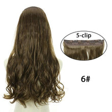 Load image into Gallery viewer, 5 Clip In Hair Extension Heat Resistant Fake Hairpieces Long Wavy Hairstyles Synthetic Clip Golden On Hair Extensions Straight Hair Extensions with Invisible Fish Line Layered Hairpiece