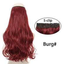 Load image into Gallery viewer, 5 Clip In Hair Extension Heat Resistant Fake Hairpieces Long Wavy Hairstyles Synthetic Clip Golden On Hair Extensions Straight Hair Extensions with Invisible Fish Line Layered Hairpiece
