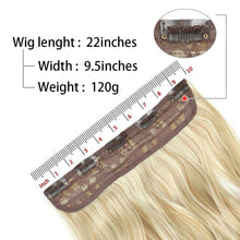 Load image into Gallery viewer, 5 Clip In Hair Extension Heat Resistant Fake Hairpieces Long Wavy Hairstyles Synthetic Clip Golden On Hair Extensions Straight Hair Extensions with Invisible Fish Line Layered Hairpiece