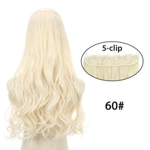 Load image into Gallery viewer, 5 Clip In Hair Extension Heat Resistant Fake Hairpieces Long Wavy Hairstyles Synthetic Clip Golden On Hair Extensions Straight Hair Extensions with Invisible Fish Line Layered Hairpiece