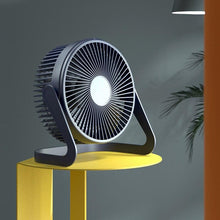 Load image into Gallery viewer, 5 Inch USB Desktop Fan 360° Rotating Mini Adjustable Portable Electric Fan Summer Mute Air Cooler For Home Office Strong Wind Two Speed Modes Super Silent Mini Portable Desktop USB Cooler Cooling Fan