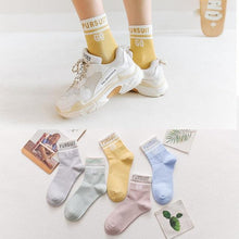 Load image into Gallery viewer, 5 Pairs Fashion Unisex Cute Cartoon face Patterned Long Socks Soft Breathable Cotton Material Sport Summer Warm Winter Funny Harajuku Socks For Men And Women