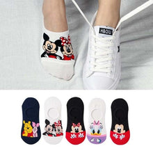 Load image into Gallery viewer, 5 pairs Summer Socks Female Cartoon Animal Bear Mouse Socks Cute Funny Invisible Cotton Ankle Socks For Women