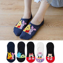 Load image into Gallery viewer, 5 pairs Summer Socks Female Cartoon Animal Bear Mouse Socks Cute Funny Invisible Cotton Ankle Socks For Women