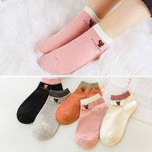 Load image into Gallery viewer, 5 Pairs/Set Women's Cotton Happy Cute Cat Short Socks Print Cartoon Animal Casual Summer Socks Red Heart Funny Ankle Socks Pure Cotton Socks For Men And Women