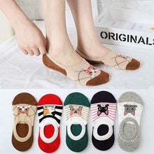 Load image into Gallery viewer, 5 Pairs/Set Women's Cotton Happy Cute Cat Short Socks Print Cartoon Animal Casual Summer Socks Red Heart Funny Ankle Socks Pure Cotton Socks For Men And Women