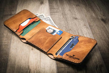 Load image into Gallery viewer, The Trinity Trifold Wallet - Saddle Tan