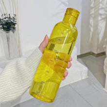 Load image into Gallery viewer, 500ml Glass Water Bottle with Time Marker Transparent Milk Cup Outdoor Sports Portable Leakproof Drink Bottle with Cup Sets Water Bottle Leak-proof Time Scale Print Transparent High Bottle for Office Water Bottle