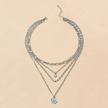 Load image into Gallery viewer, Mandotos Chunky Gold Layered Necklace With Coin Pendant And Sun Charm For Women