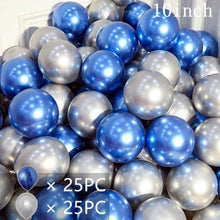 Load image into Gallery viewer, 50/15pcs 10inch Gold Silver Black Metal Latex Confetti Balloons For Wedding Decorations Birthday Party Decorations Bridal Showers Baby Showers