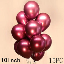 Load image into Gallery viewer, 50/15pcs 10inch Gold Silver Black Metal Latex Confetti Balloons For Wedding Decorations Birthday Party Decorations Bridal Showers Baby Showers