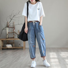 Load image into Gallery viewer, Women's Summer Fashion Ripped Ninth Jeans