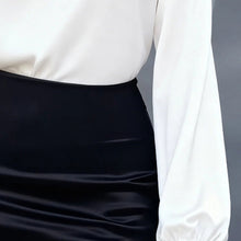 Load image into Gallery viewer, Women’s V‑Neck Business Casual Blouse – Relaxed Fit Long Sleeve Shirt
