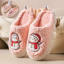 Load image into Gallery viewer, Snowman Slippers - Winter Plush Anti-Slip Couple Home Shoes