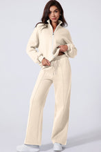 Load image into Gallery viewer, Solid Zip-Up Jacket and Drawstring Pants Set