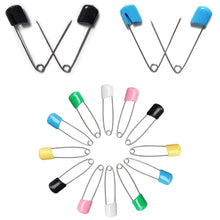 Load image into Gallery viewer, 50Pcs Baby Safety Pins Plastic Head Cloth Diaper Pins Stainless Steel Sewing Safety Pins for Quilting Knitting Stitch Markers Stainless Steel Nappy Pins for Quilting Sewing Locking Safety Pins