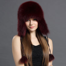 Load image into Gallery viewer, Women’s Korean Fox Fur Lei Feng Hat – Warm Winter Ear Protection Hat