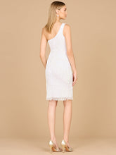 Load image into Gallery viewer, One Shoulder Fringe Short Bridal Dress