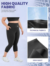 Load image into Gallery viewer, High-waisted cropped yoga pants with pockets