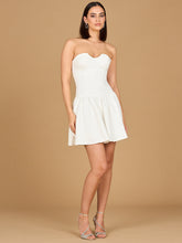 Load image into Gallery viewer, Bridal Strapless A-line Cocktail with Fingerless Gloves