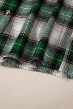 Load image into Gallery viewer, Dark Green Drawstring Pocketed Plaid Hooded Jacket Cozy & Trendy Checkered Outerwear For All Seasons