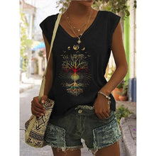 Load image into Gallery viewer, Women's Bohemian Moon And Tree Graphic Tee